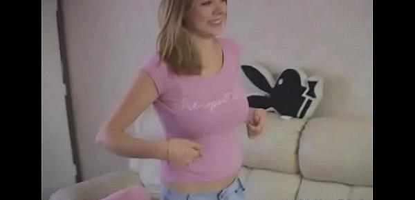  Teen test out her pussy with toys and then gets some wang